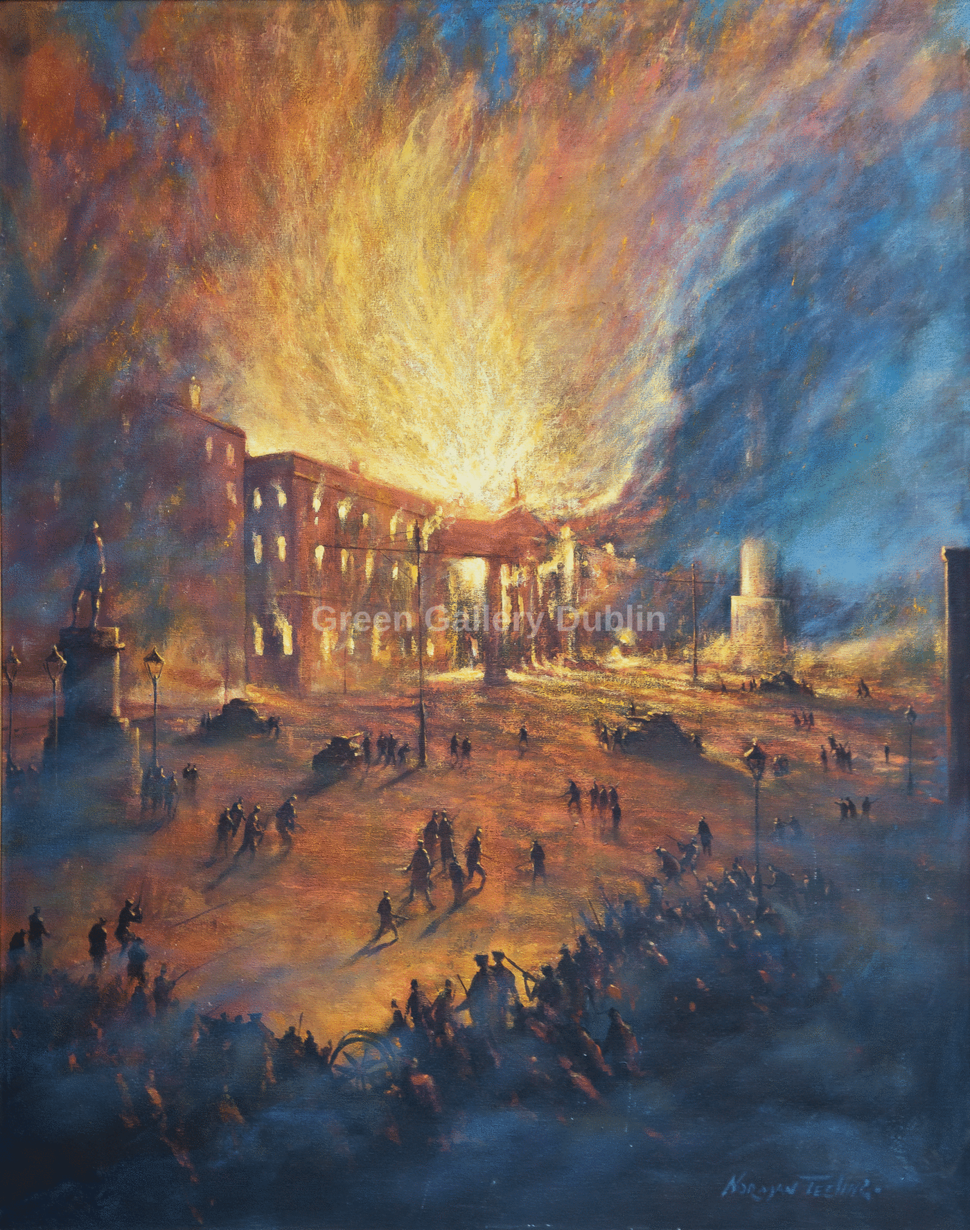 The GPO Burning by Norman Teeling - Green Gallery