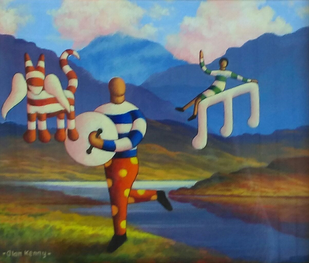 Bodhrán Player & Winged Cat The Green Gallery Dublin