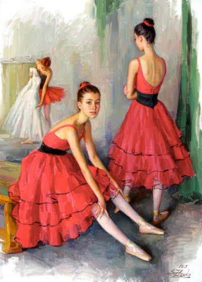 Dancers In Red - Green Gallery