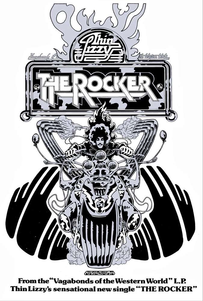The Rocker Biker, black and white