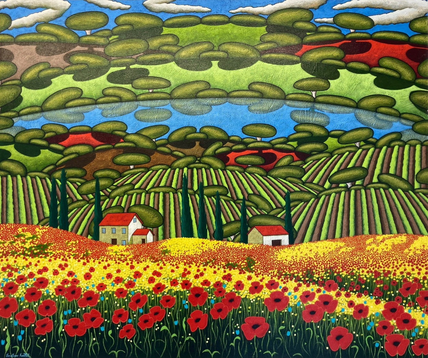 Poppie Fields And Vineyards