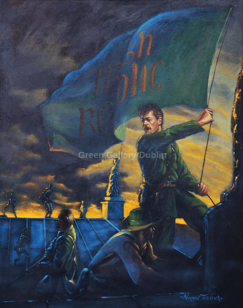 Raising Of The Irish Republican Flag Above The GPO
