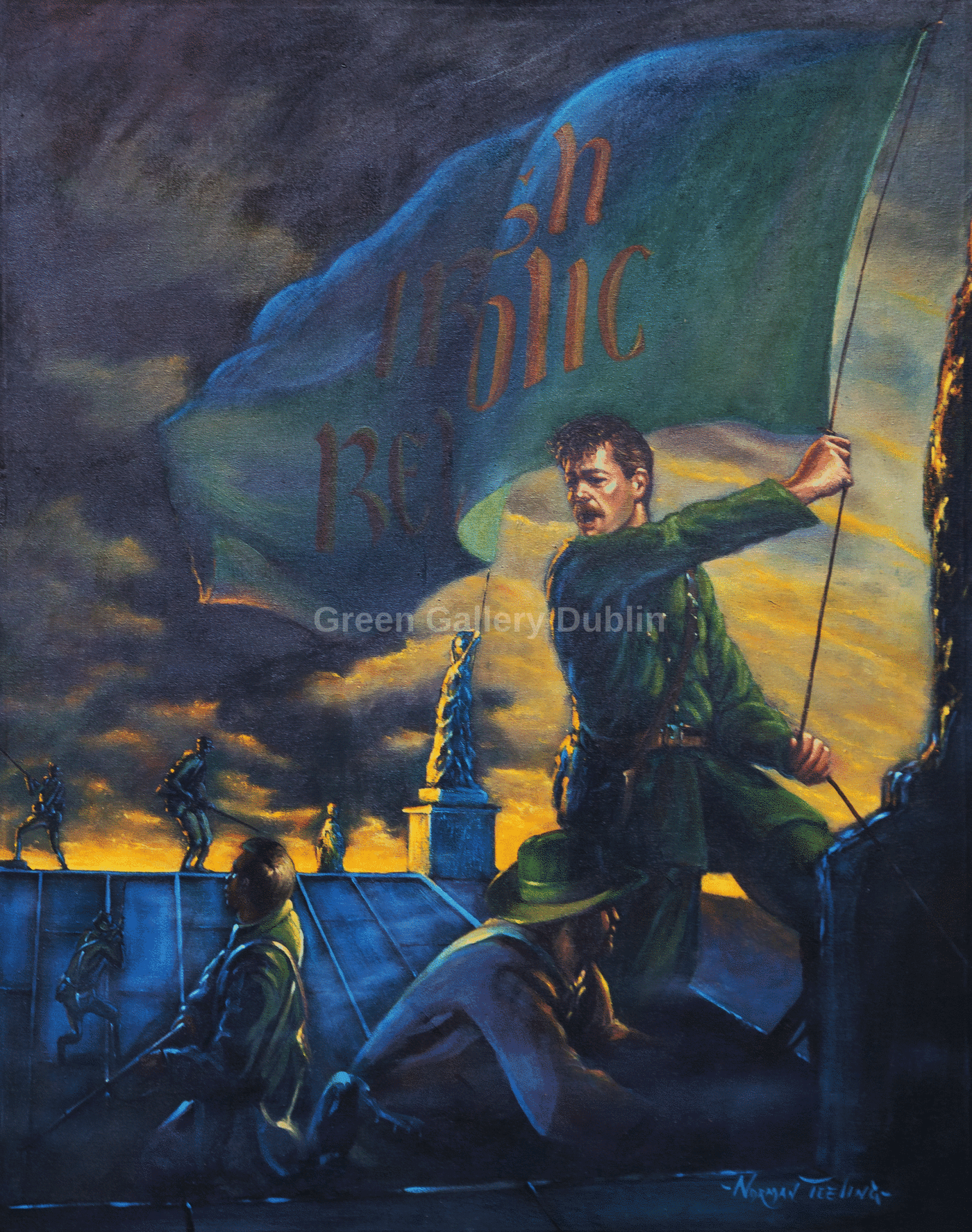 'Raising Of The Irish Republican Flag' by Norman Teeling - Green Gallery