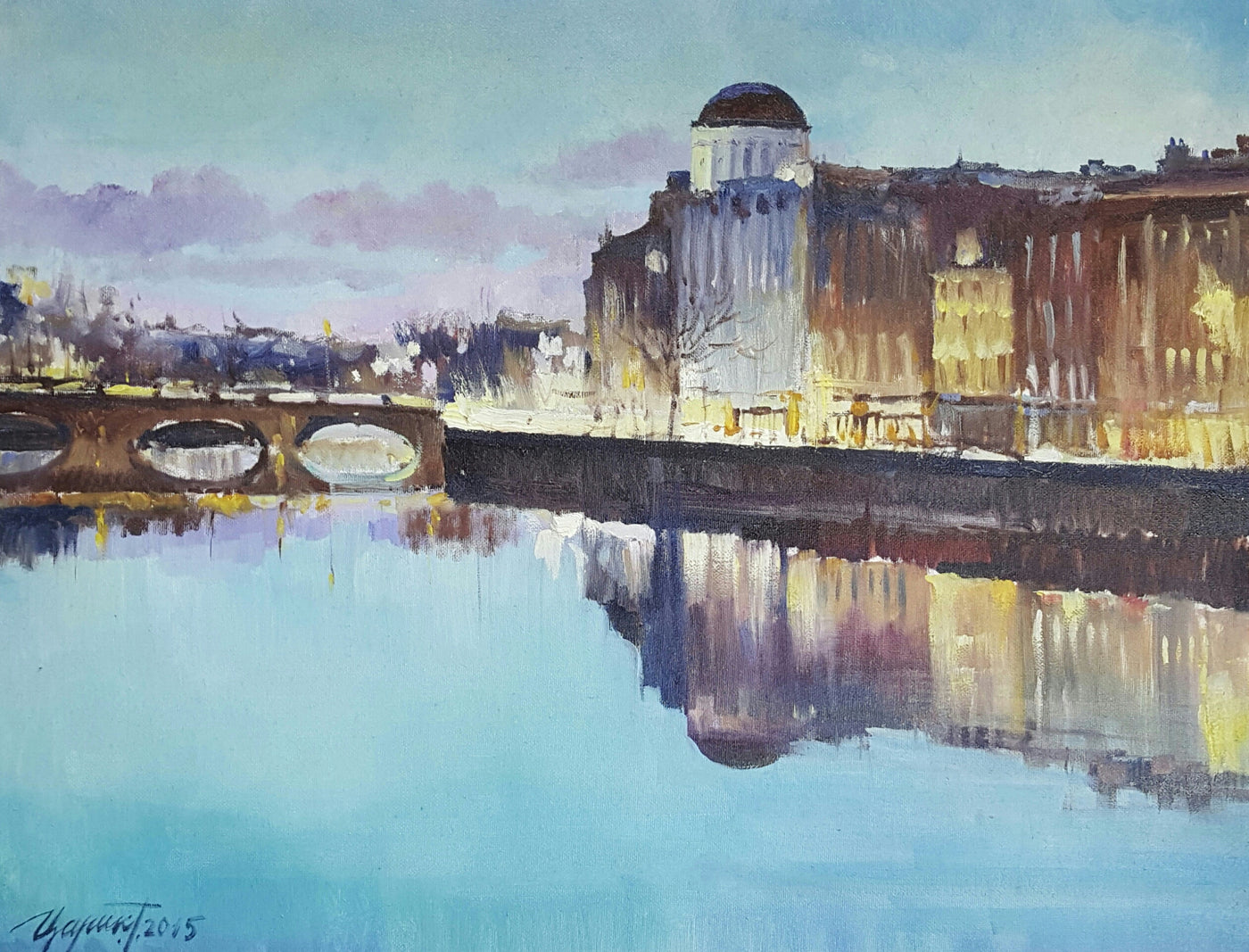 The Liffey With Four Courts - Green Gallery