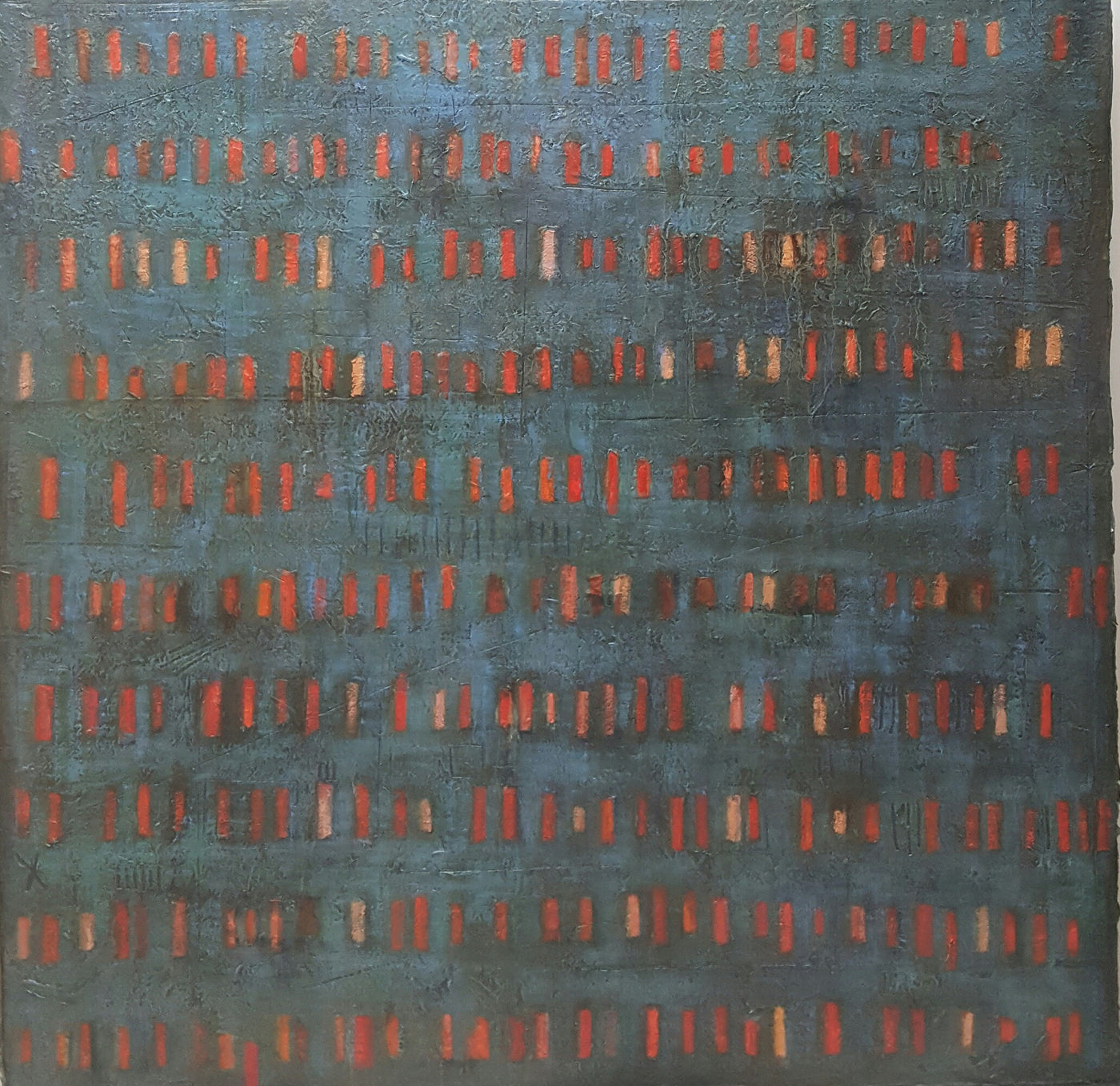 Orange Stripes on Blue - Green Gallery