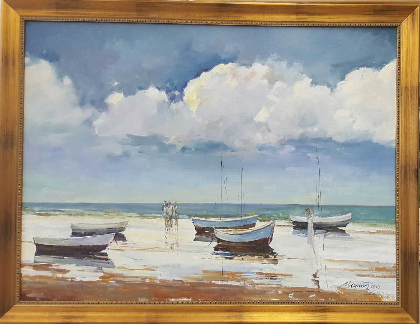 Boats on the Beach - Green Gallery