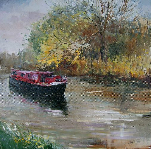 Canal Barge by Tetyana Tsaryk - Green Gallery