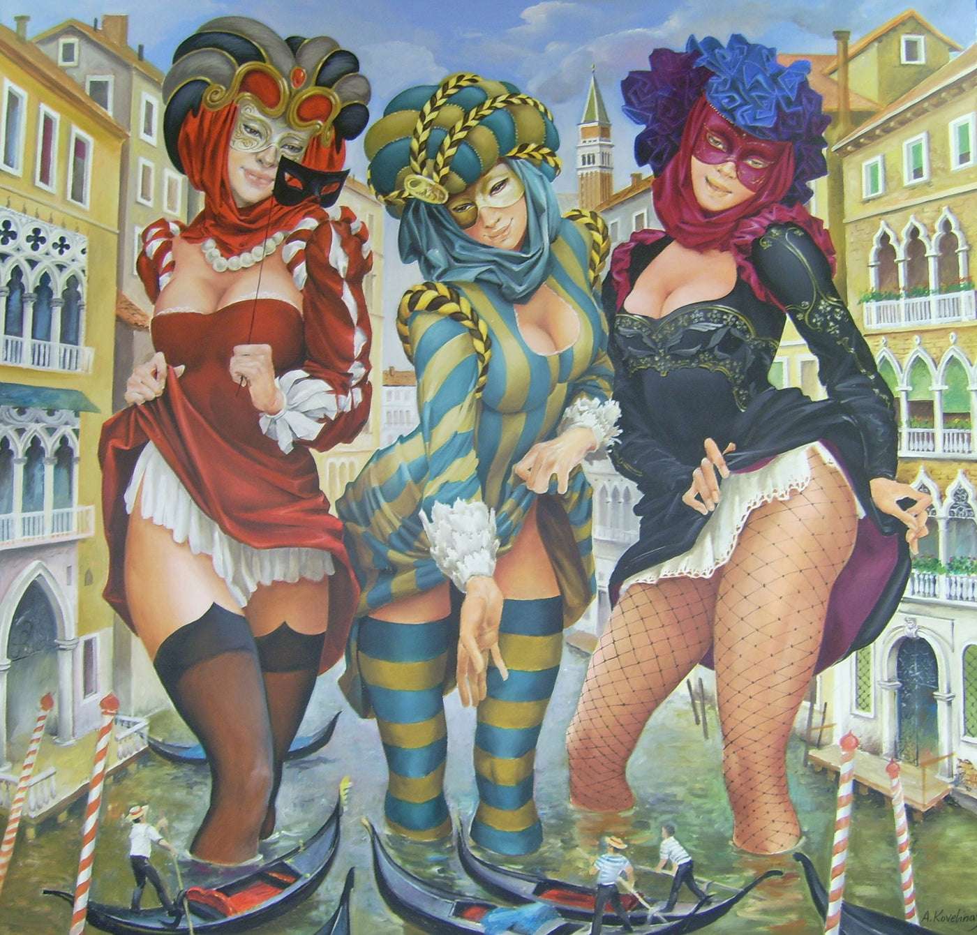 'Fun In Venice' canvas print - Green Gallery