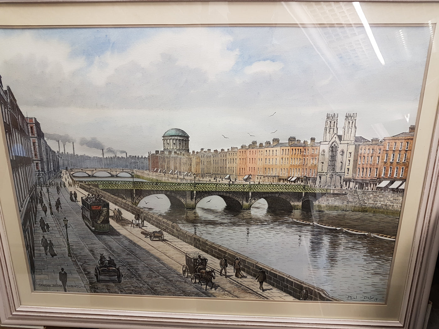 Grattan Bridge River Liffey Dublin circa 1912