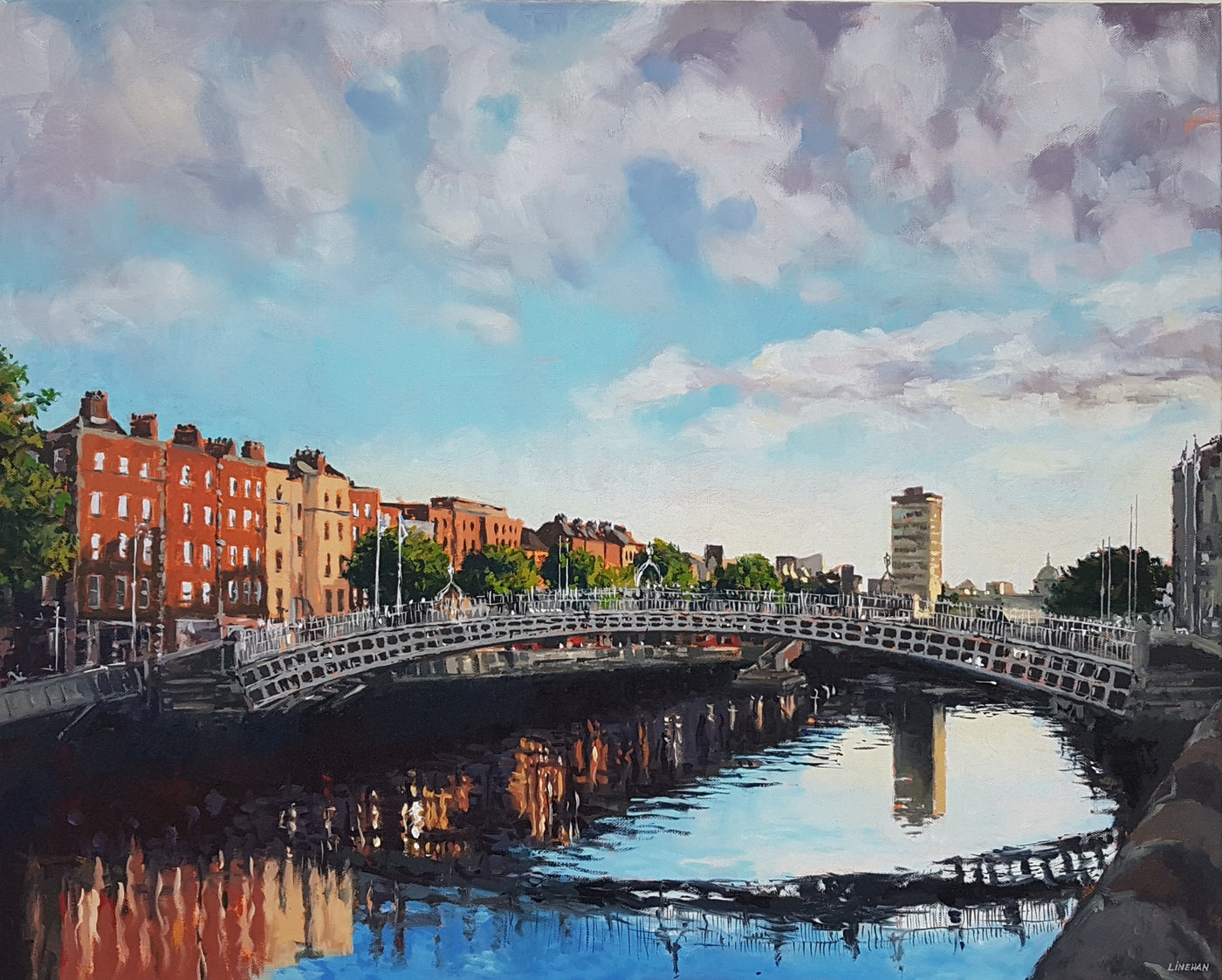 Ha'Penny Bridge River Liffey Dublin