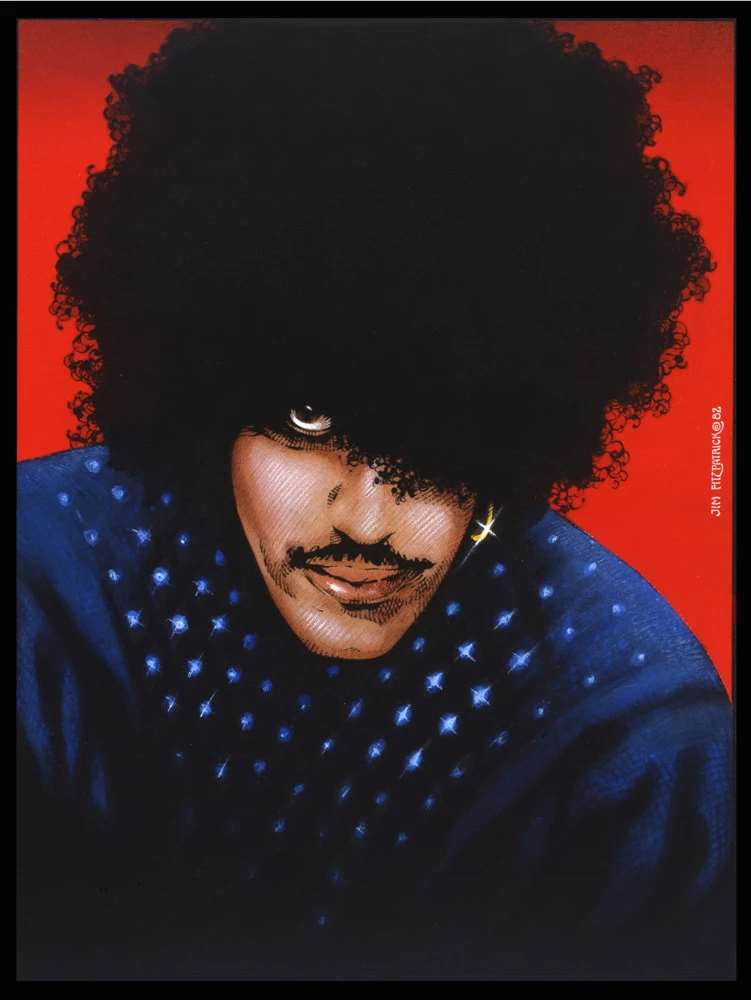 Phil Lynott Portrait 1981 Red