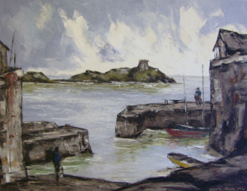 Coliemore Harbour with Dalkey Island - Green Gallery