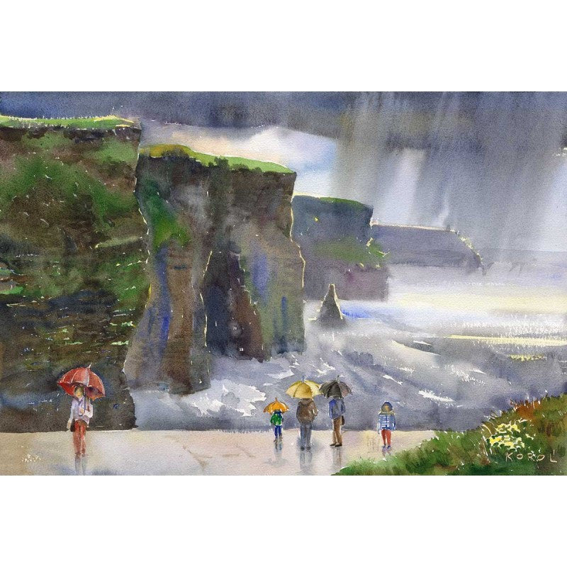 Rain on Cliffs of Moher - Green Gallery