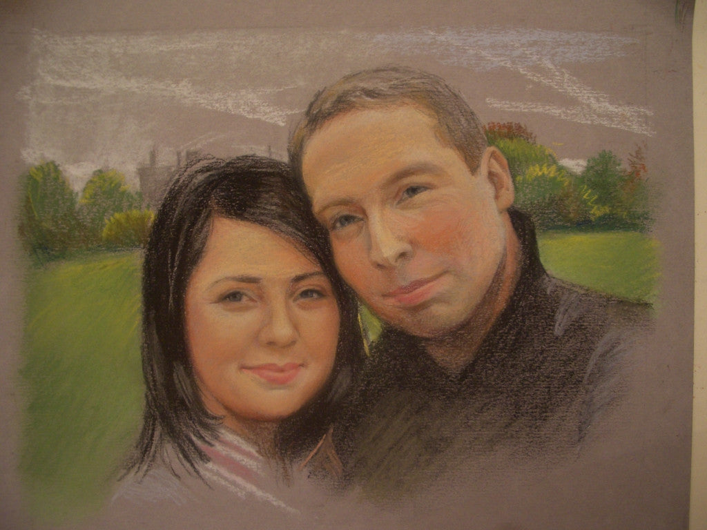 Couple Commissioned Portrait - Green Gallery