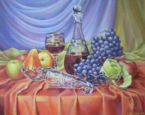 Decanter and Fruit - Green Gallery