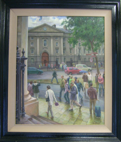Trinity College From Bank Of Ireland Steps - Green Gallery