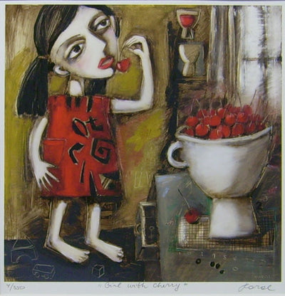Girl And Cherries by Ludmila Korol - Green Gallery