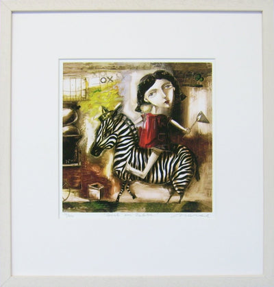 Girl on Zebra by Ludmila Korol - Green Gallery