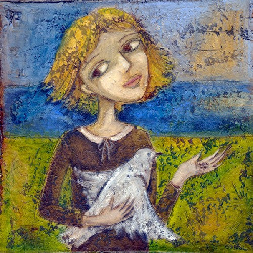 Girl With Dove by Ludmila Korol - Green Gallery