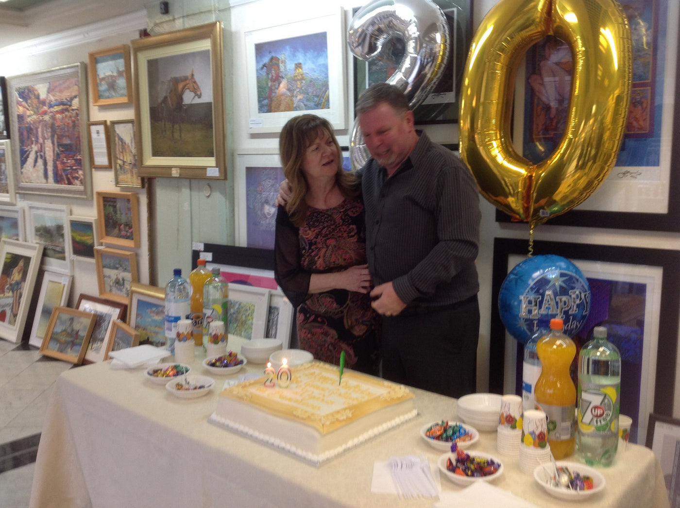 Dermot and Phyl cut the Cake - Green Gallery
