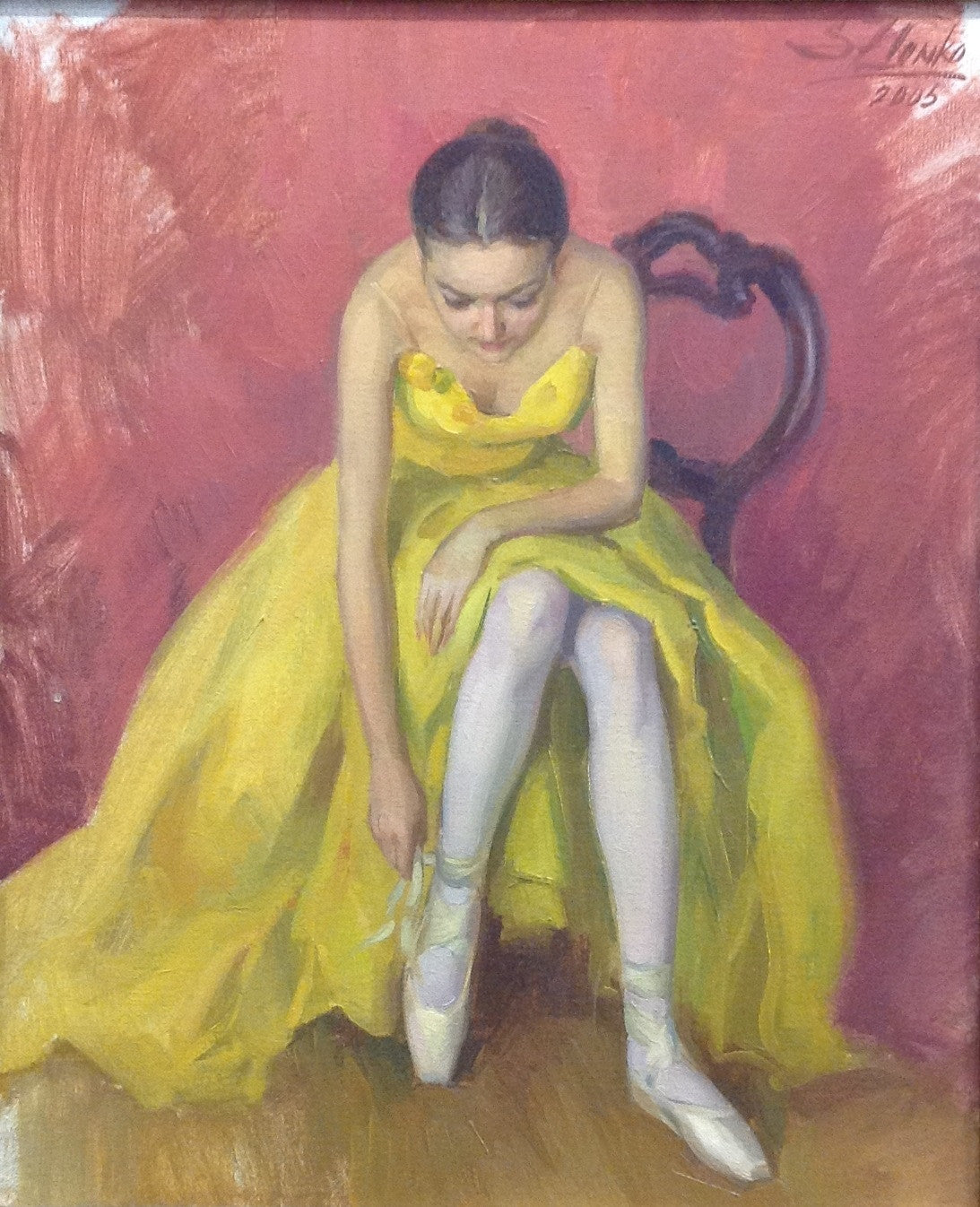 Ballerina Tying Her Shoe - Green Gallery