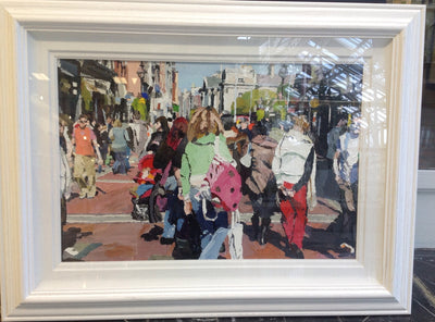 A Busy Day On Grafton Street by Stephen Cullen - Green Gallery
