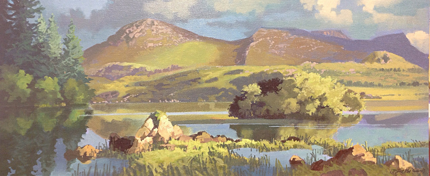 Rock Of Ages. Ballynahinch Lake. Connemara by John F. Skelton