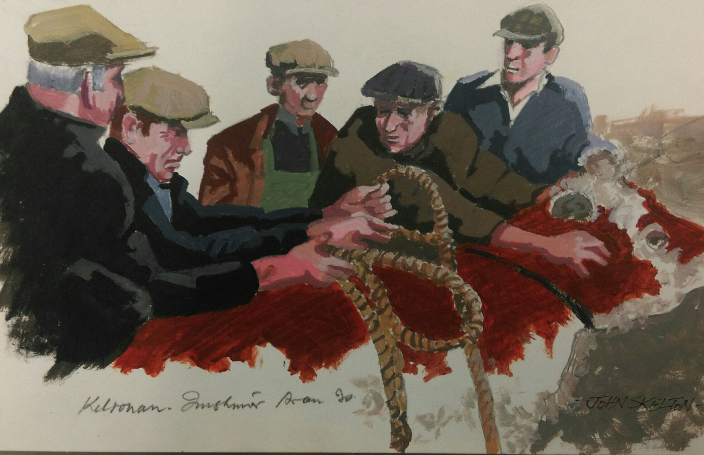 Mending Fishing Nets. Kilronan. Inishmór Aran Islands by John Skelton(1925 Armagh-2009 Dublin) - Green Gallery
