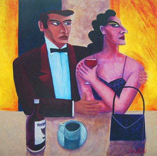 Man And Woman At A Bar by Graham Knuttel - Green Gallery