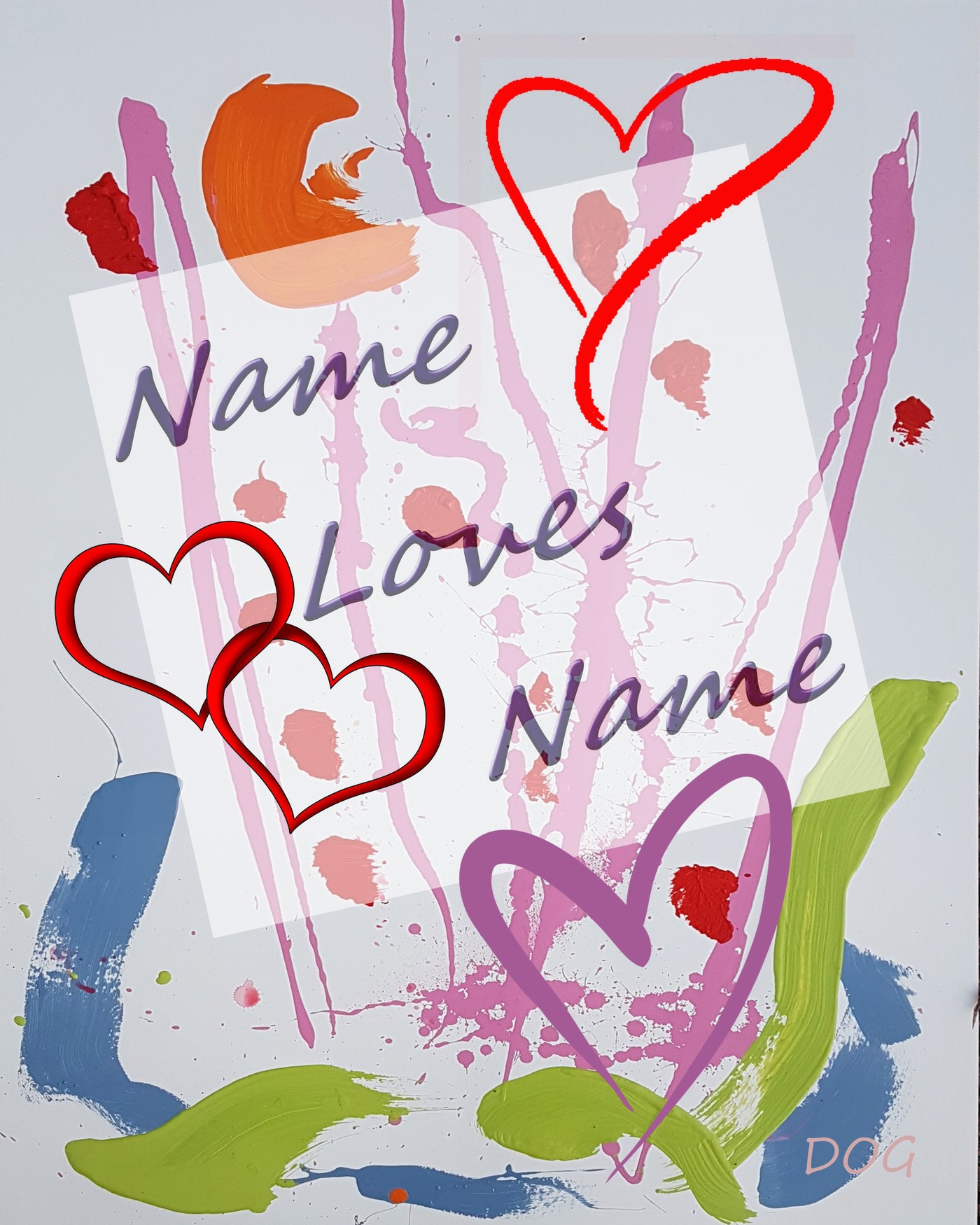Valentine Gift.  Name Loves Name Abstract
