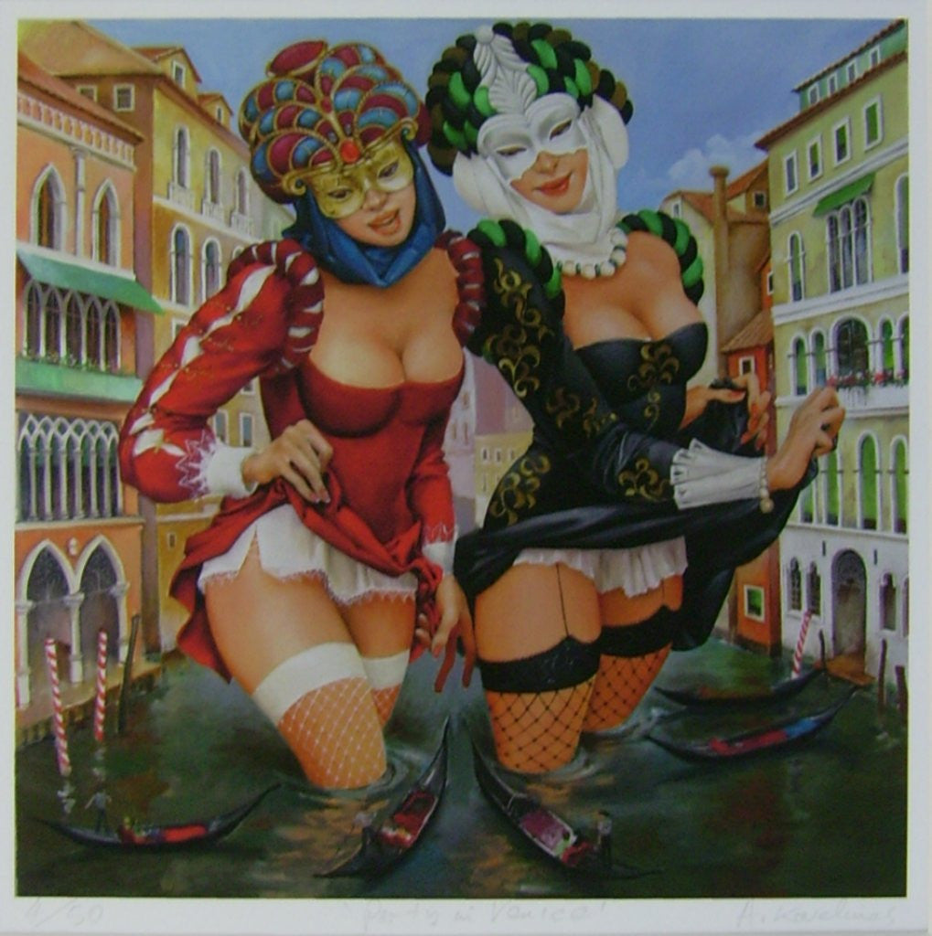 'Party In Venice' canvas print - Green Gallery