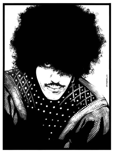 Phil Lynott Portrait 1981 Black And White