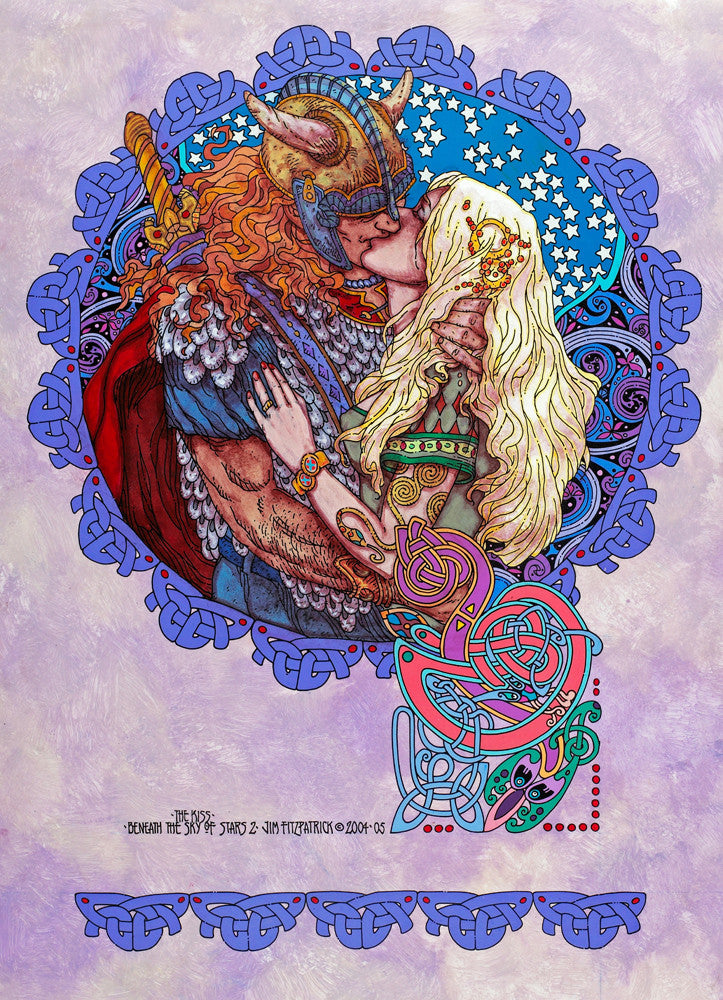 The Kiss Beneath The Sky Of Stars by Jim FitzPatrick - Green Gallery