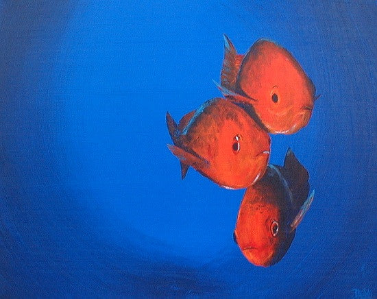 Three Red Snappers(Three Friends) - Green Gallery