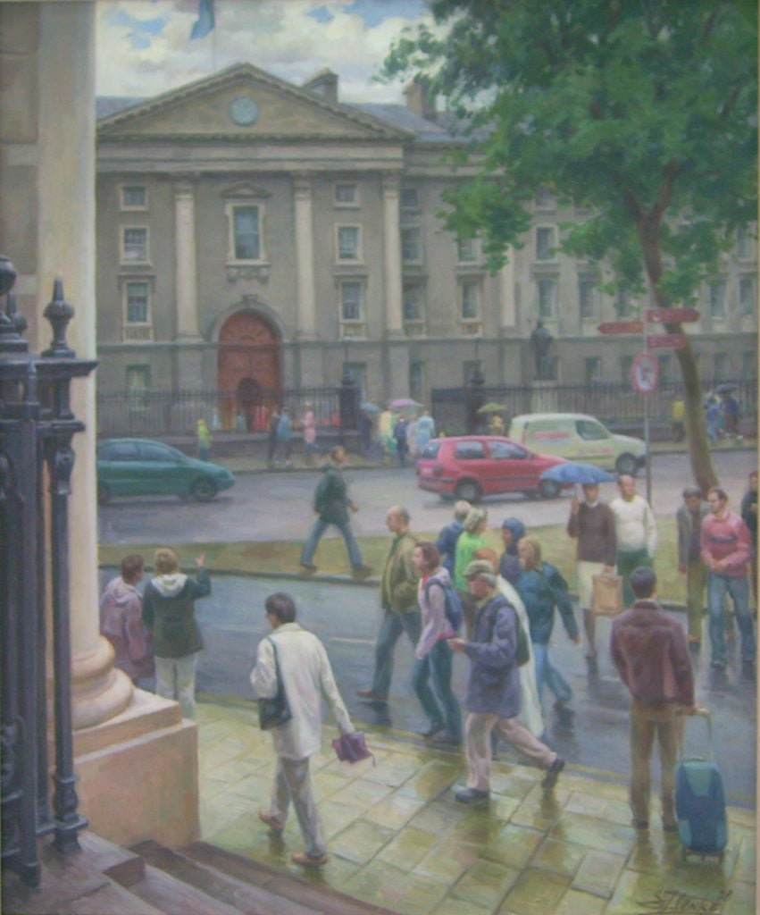 Trinity College From Bank Of Ireland Steps - Green Gallery